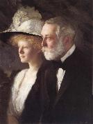 Edmund Charles Tarbell Henry Clay Frick and Daughter Helen oil painting reproduction